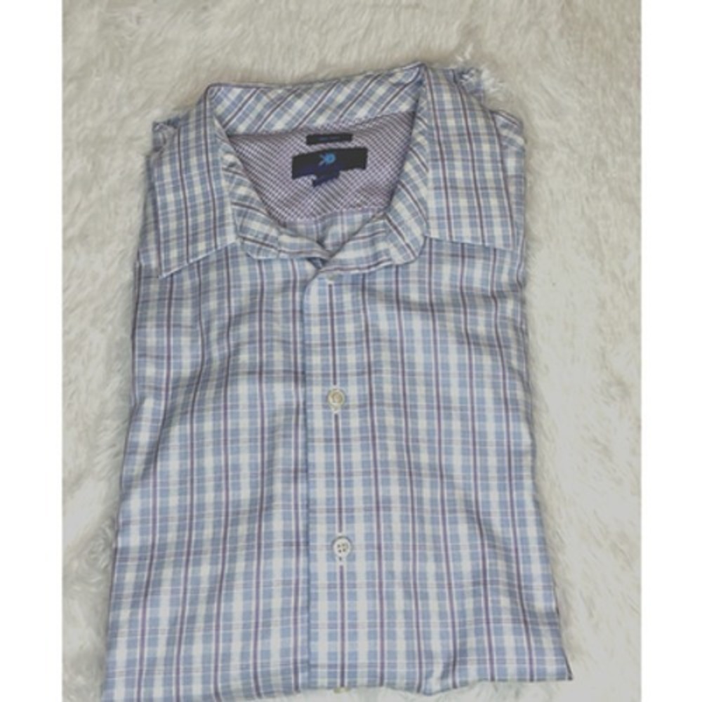Egara Non Iron‎ Plaid 100% Cotton Button-down Long sleeve Plaid Shirt 2xl Tall